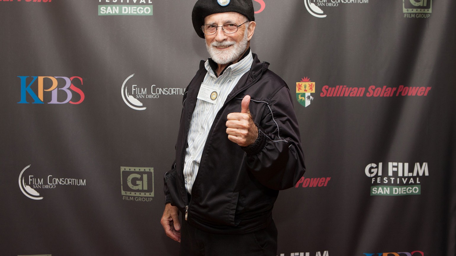 Image from 9/15 screenings at the Village Theatres in Coronado. Pictured is Anthony A. LoBue, Arts Director of the Veterans Museum at Balboa Park.